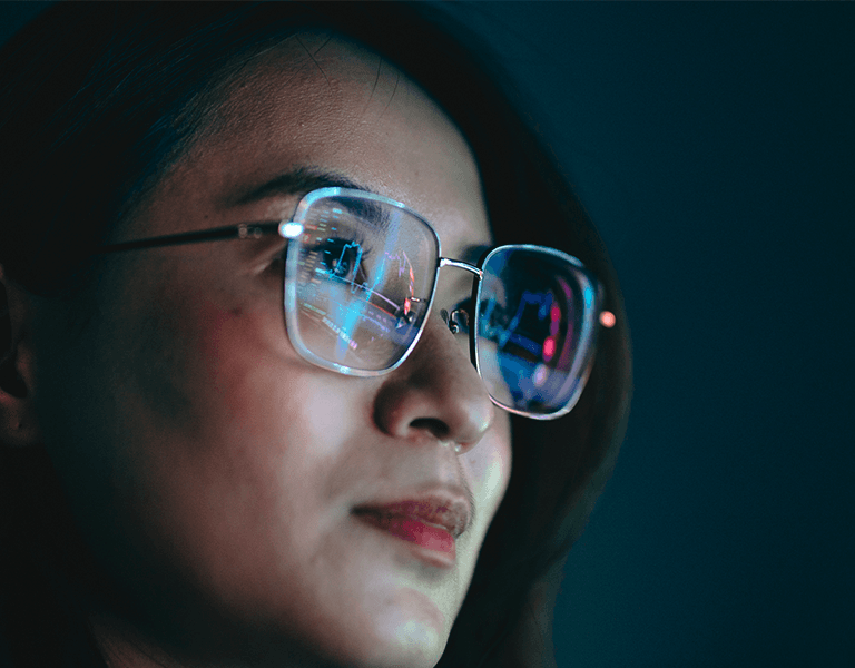 Data engineer looking at code